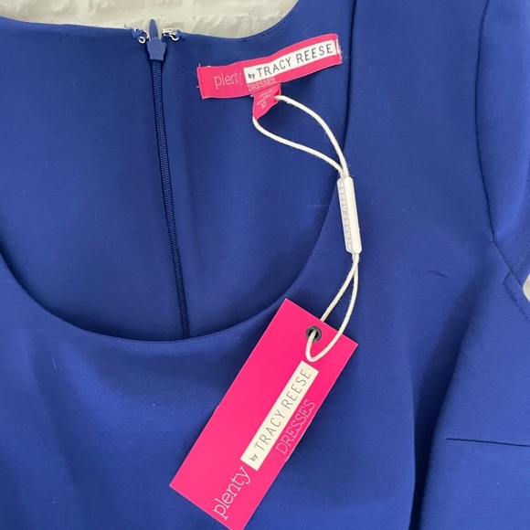 Plenty By Tracy Reese Blue Fit and Flare Flutter Sleeve Dress - Picture 2 of 8